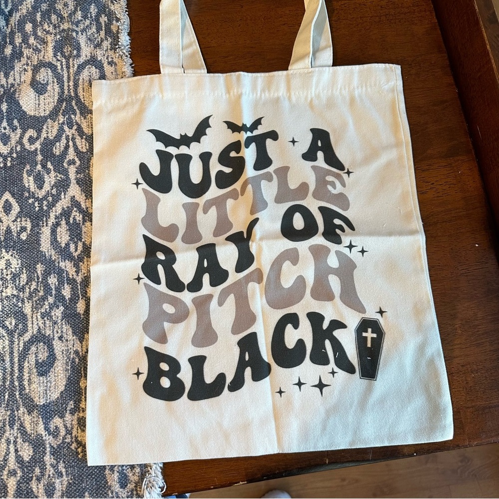 Little gothic canvas totes bag! NEW “Just a Little Ray of Pitch Black”